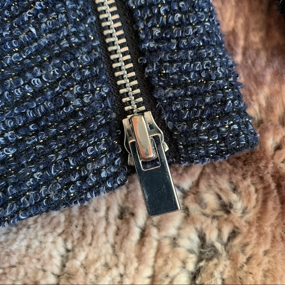 Club Monaco Tweed Asymmetrical Moto Blazer - Picture 6 of 12